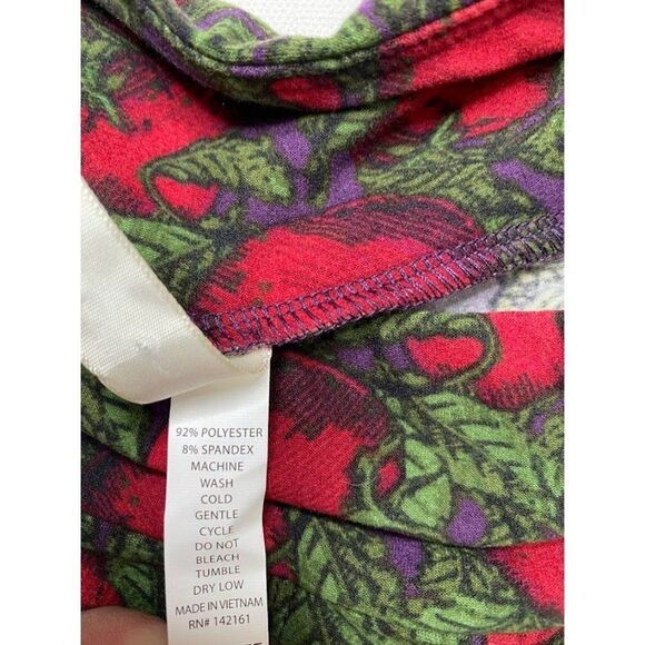 ‎LuLaRoe Leggings Purple Red Tomato OS NEW - Picture 3 of 4